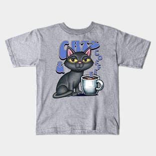 Black Cats and Coffee Kids T-Shirt